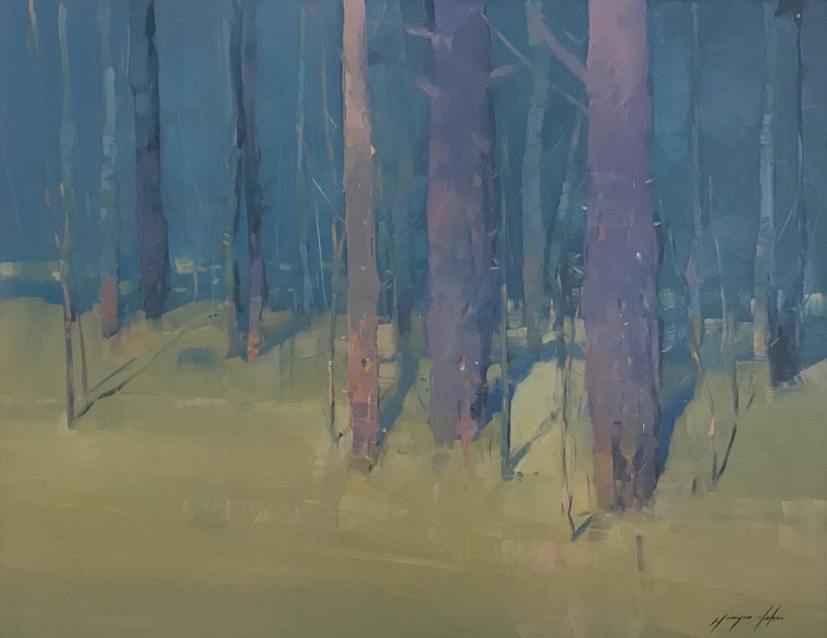 Moon Trees, Original oil Painting, Handmade artwork, One of a Kind                                 